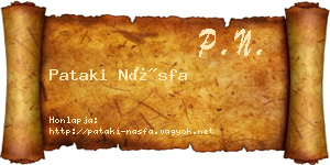 Pataki Násfa névjegykártya